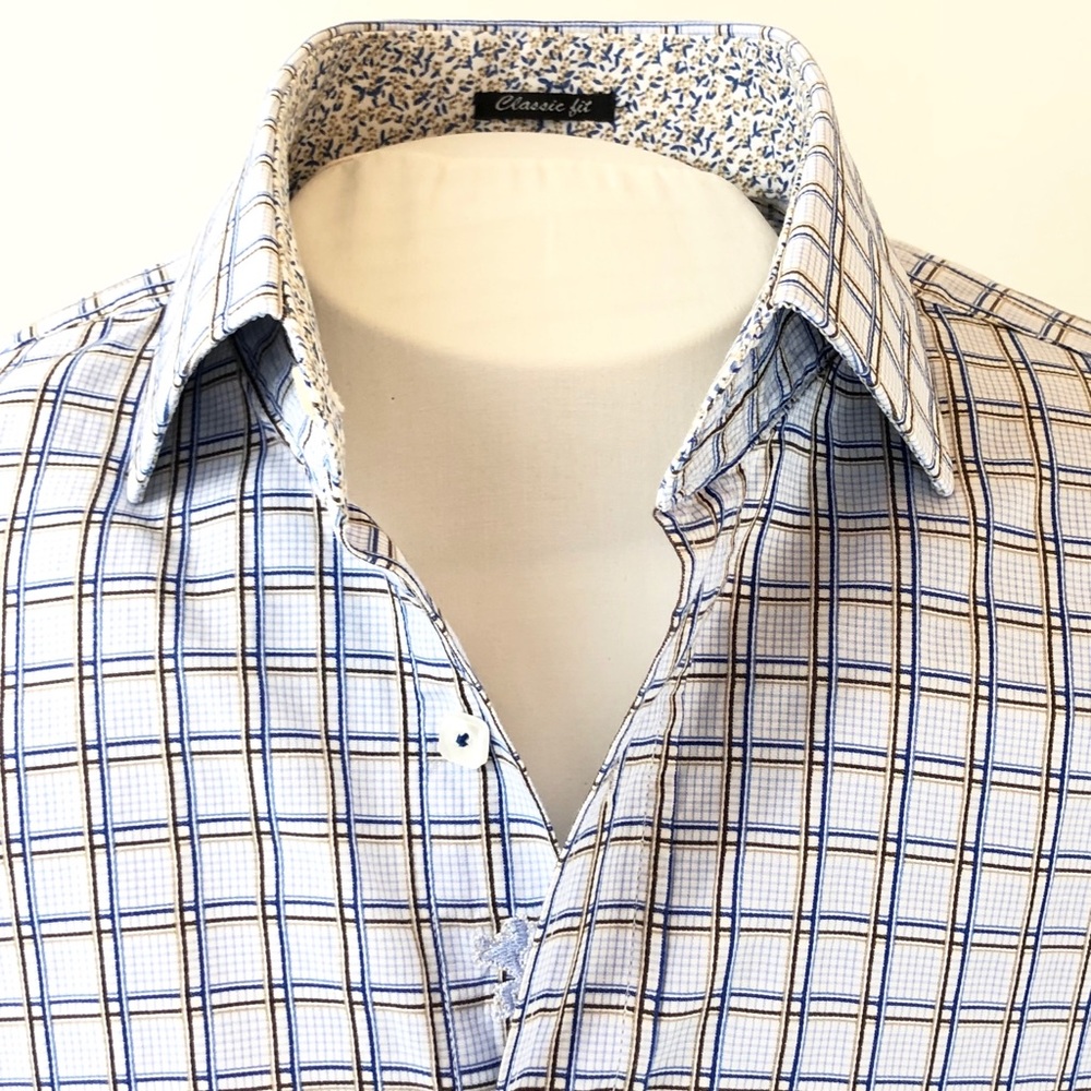 BUGATCHI Men's Classic Fit Plaid Flip-Cuff - Large